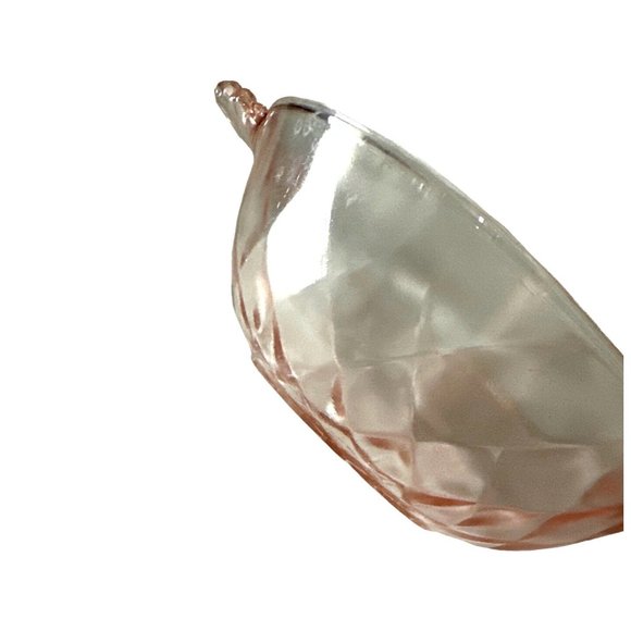 Vintage Anchor Hocking pink diamond pattern handled 4.5x1.5” dessert bowl - Picture 3 of 6